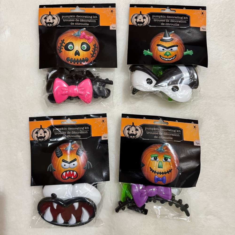 Halloween Pumpkin Decorating Kits (Set of 4)